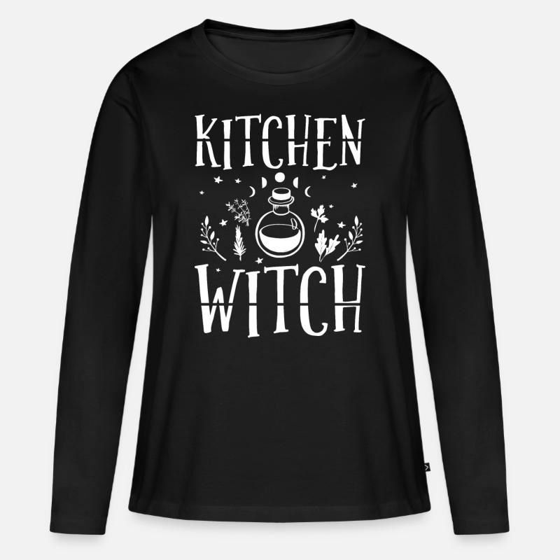 Hexen - Frauen Premium Bio Langarmshirt - Schwarz