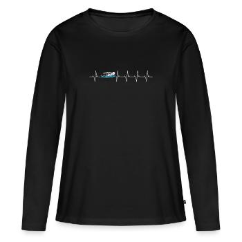 Nageurs nageurs nageurs - T-shirt manches longues Premium bio Femme - noir - Devant - Julia (174cm)