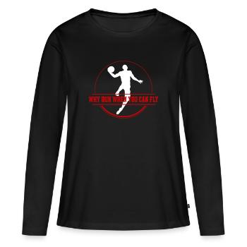 Basket basket-ball Basketball Team Basket-ball - T-shirt manches longues Premium bio Femme - noir - Devant - Julia (174cm)