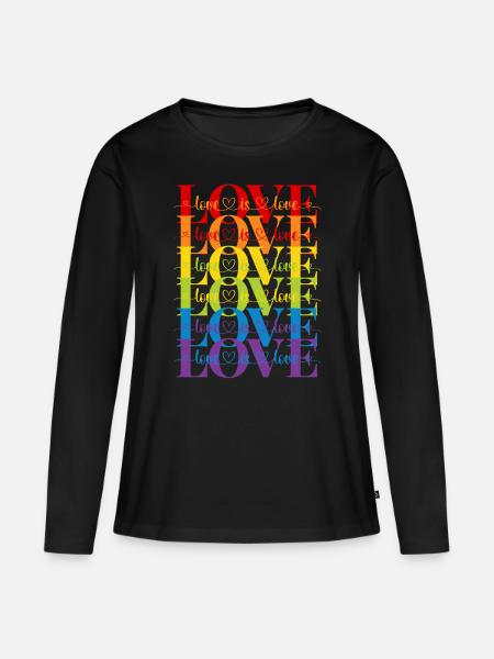 love is love - Frauen Premium Bio Langarmshirt - Schwarz
