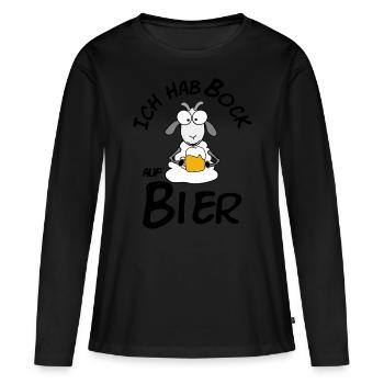 Statement Bier - Frauen Premium Bio Langarmshirt - Schwarz - Vorne - Julia (174cm)