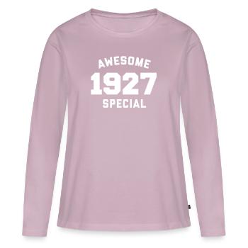 Lustiger Geburtstag Awesome Special 1927 - Frauen Premium Bio Langarmshirt - Altrosa - Vorne - Julia (174cm)