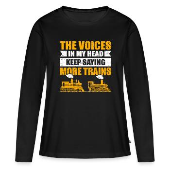 Trains collecteurs de trains miniatures - T-shirt manches longues Premium bio Femme - noir - Devant - Julia (174cm)