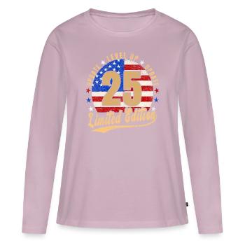 Update Level Up 25 Jahre Limited Edition USA - Frauen Premium Bio Langarmshirt - Altrosa - Vorne - Julia (174cm)