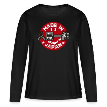 Made in Japan Rising Sun Flag JDM Drift Car Tuning - Frauen Premium Bio Langarmshirt - Schwarz - Vorne - Julia (174cm)