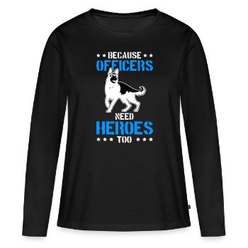 Schäferhund Polizeihund - Frauen Premium Bio Langarmshirt - Schwarz - Vorne - Julia (174cm)