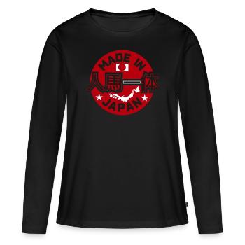Made in Japan JDM Drift Car Tuning Rising Sun - Frauen Premium Bio Langarmshirt - Schwarz - Vorne - Julia (174cm)