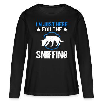 Chien d’assistance pour chiens policiers - T-shirt manches longues Premium bio Femme - noir - Devant - Julia (174cm)