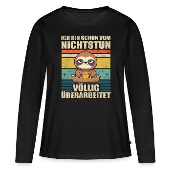 Humour de bureau de collègue de travail paresseux - T-shirt manches longues Premium bio Femme - noir - Devant - Julia (174cm)
