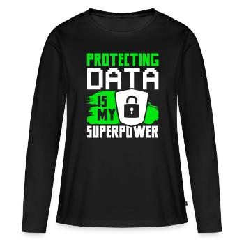 Cyber Security Datenschutz - Frauen Premium Bio Langarmshirt - Schwarz - Vorne - Julia (174cm)