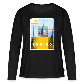 Turin Turin Turin Italie Ville Skyline Vacances Amour - T-shirt manches longues Premium bio Femme - noir - Devant - Julia (174cm)