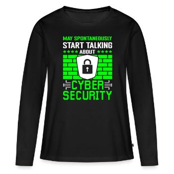 Cyber Security Datenschutz - Frauen Premium Bio Langarmshirt - Schwarz - Vorne - Julia (174cm)