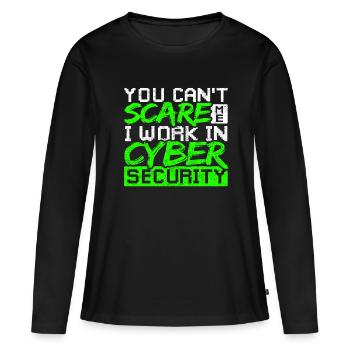 Cybersécurité Drôle - T-shirt manches longues Premium bio Femme - noir - Devant - Julia (174cm)