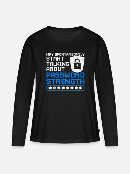 Cybersicherheit Passwort - Frauen Premium Bio Langarmshirt - Schwarz