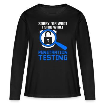 Cybersecurity Penetration Testing - Women's Premium Organic Long Sleeve Shirt - black - Front - Julia (174cm)