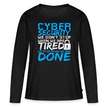 Cybersécurité Cybersécurité - T-shirt manches longues Premium bio Femme - noir - Devant - Julia (174cm)