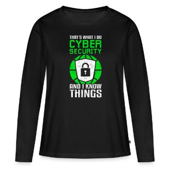 Cybersicherheit Lustig Datenschutz - Frauen Premium Bio Langarmshirt - Schwarz - Vorne - Julia (174cm)
