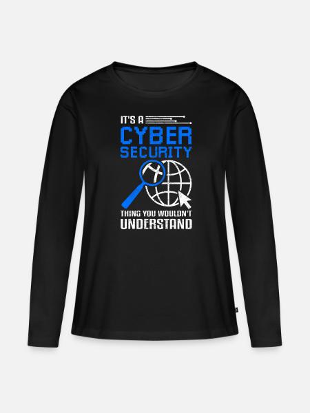 Cyber Security Internet Sicherheit - Frauen Premium Bio Langarmshirt - Schwarz