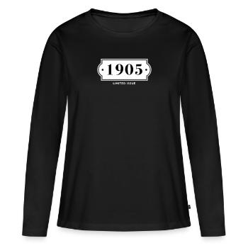 Drôle d’anniversaire numéro limité 1905 - T-shirt manches longues Premium bio Femme - noir - Devant - Julia (174cm)