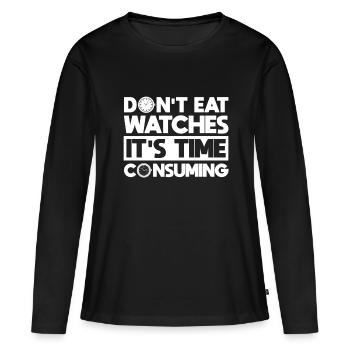 Montre Collector Witz Montre Collection Montre - T-shirt manches longues Premium bio Femme - noir - Devant - Julia (174cm)