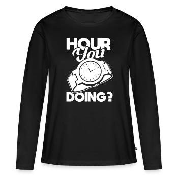 Collectionner les montres Collectionneur de montres Lustig - T-shirt manches longues Premium bio Femme - noir - Devant - Julia (174cm)