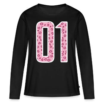 01 - Team - Crew - Teamplayer - Frauen Premium Bio Langarmshirt - Schwarz - Vorne - Julia (174cm)