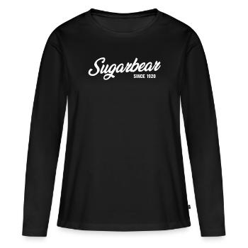 Drôle de Sugarbear depuis 1920 - T-shirt manches longues Premium bio Femme - noir - Devant - Julia (174cm)