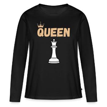Chess Saying Gift Checkmate Queens Gambit - Women's Premium Organic Long Sleeve Shirt - black - Front - Julia (174cm)