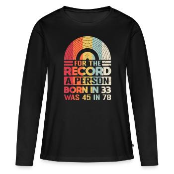 Vinyl Collector Records Blague - T-shirt manches longues Premium bio Femme - noir - Devant - Julia (174cm)