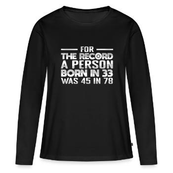 Vinyl Sammler Schallplatten Lustig - Frauen Premium Bio Langarmshirt - Schwarz - Vorne - Julia (174cm)