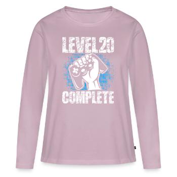 Level 20 Complete Geburtstagsgeschenk 20 Jahre - Frauen Premium Bio Langarmshirt - Altrosa - Vorne - Julia (174cm)