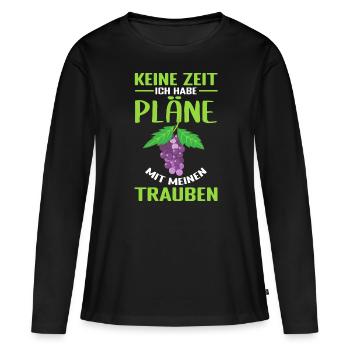 Vigneron Raisins Vignoble Vigneron - T-shirt manches longues Premium bio Femme - noir - Devant - Julia (174cm)