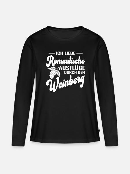 Weinberg Winzer Weinlese Weinbauer - Frauen Premium Bio Langarmshirt - Schwarz