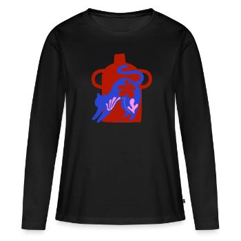 Ambiance de l’artiste - T-shirt manches longues Premium bio Femme - noir - Devant - Julia (174cm)