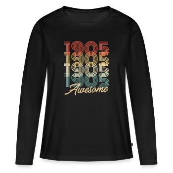 Drôle d’anniversaire génial 1905 - T-shirt manches longues Premium bio Femme - noir - Devant - Julia (174cm)