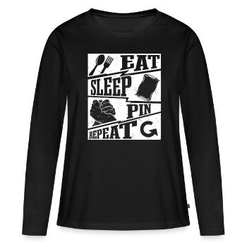 Bras de fer Bras de fer - T-shirt manches longues Premium bio Femme - noir - Devant - Julia (174cm)