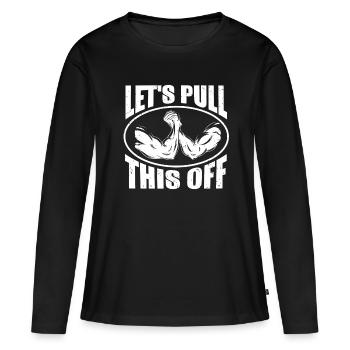 Bras de fer et bras de fer - T-shirt manches longues Premium bio Femme - noir - Devant - Julia (174cm)