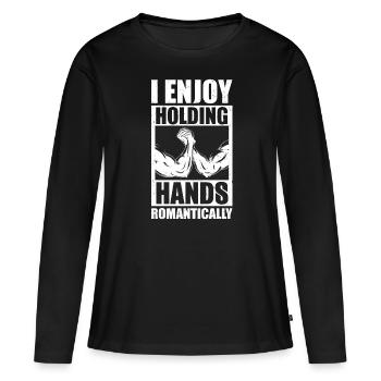Bras de fer Bras de fer - T-shirt manches longues Premium bio Femme - noir - Devant - Julia (174cm)