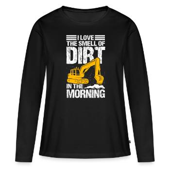 Excavator operator Excavator driver Dredging dirt - Women's Premium Organic Long Sleeve Shirt - black - Front - Julia (174cm)