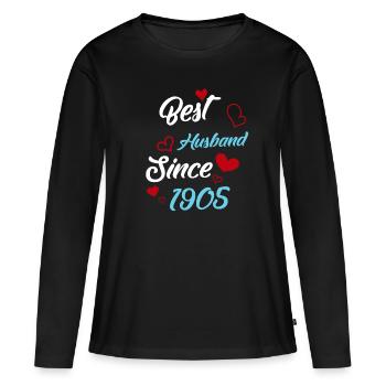 Meilleur mari depuis 1905 mariage - T-shirt manches longues Premium bio Femme - noir - Devant - Julia (174cm)