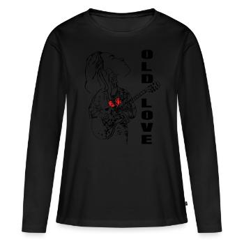 Guitariste de blues - T-shirt manches longues Premium bio Femme - noir - Devant - Julia (174cm)