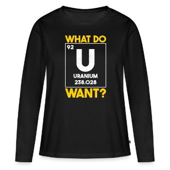 Nuklearingenieur Atomkraft Radioaktiv Nuklear - Frauen Premium Bio Langarmshirt - Schwarz - Vorne - Julia (174cm)