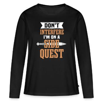 GN Jeu de rôle GN RPG Fantaisie - T-shirt manches longues Premium bio Femme - noir - Devant - Julia (174cm)