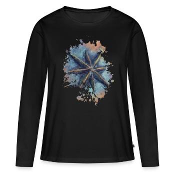 Kompass - Frauen Premium Bio Langarmshirt - Schwarz - Vorne - Julia (174cm)