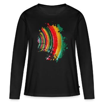 Farbe - Frauen Premium Bio Langarmshirt - Schwarz - Vorne - Julia (174cm)