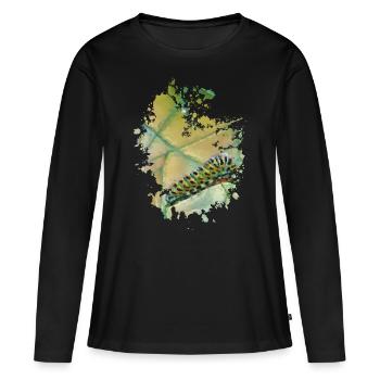 Raupe - Frauen Premium Bio Langarmshirt - Schwarz - Vorne - Julia (174cm)