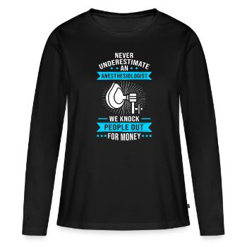 Anästhesist Narkose Krankenschwester Anästhesie - Frauen Premium Bio Langarmshirt - Schwarz - Vorne - Julia (174cm)