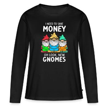 Gnomes de jardin Gnome Nains jardiniers - T-shirt manches longues Premium bio Femme - noir - Devant - Julia (174cm)