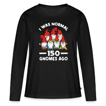 Jardinier Nains Gnomes de jardin Drôle de Gnome - T-shirt manches longues Premium bio Femme - noir - Devant - Julia (174cm)
