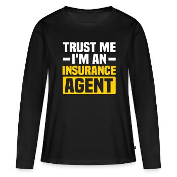 Agent d’assurance Actuaire Assurance-vie - T-shirt manches longues Premium bio Femme - noir - Devant - Julia (174cm)